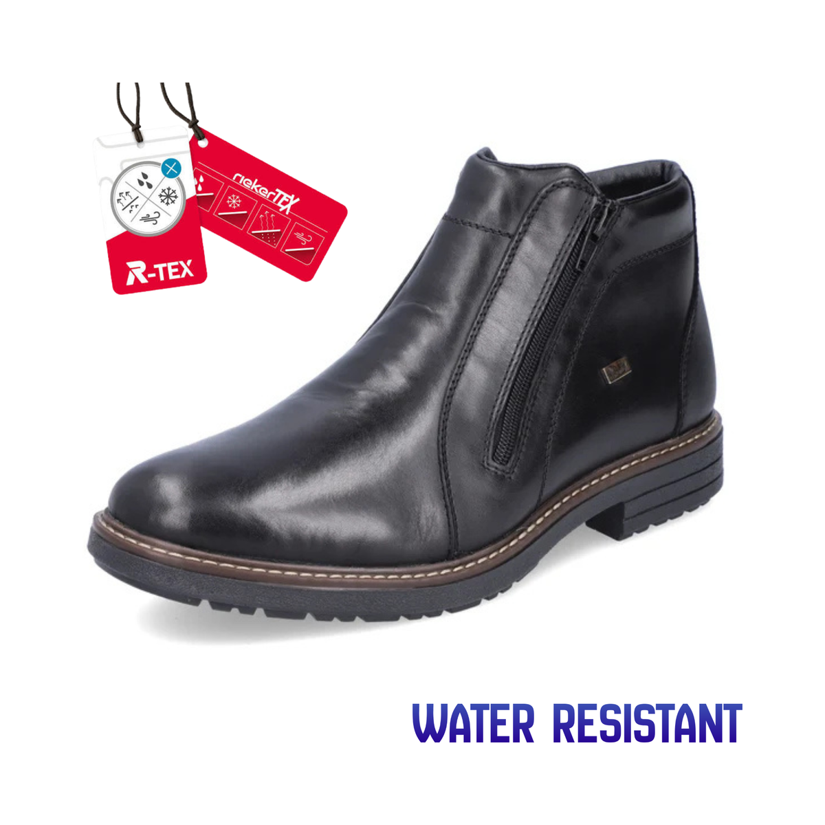 Rieker Waterproof Men's Ankle Boot with Wool Lining Black 33160