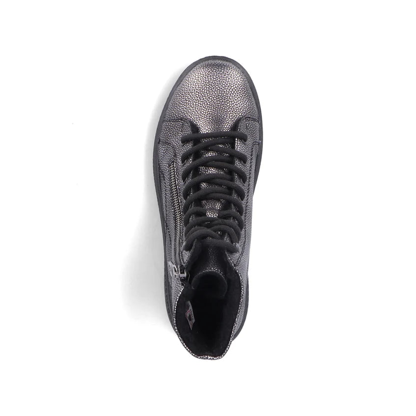 Rieker Platform Laced Metallic Ankle Boot N0031