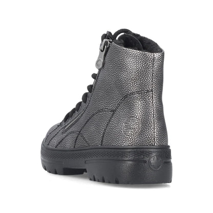 Rieker Platform Laced Metallic Ankle Boot N0031