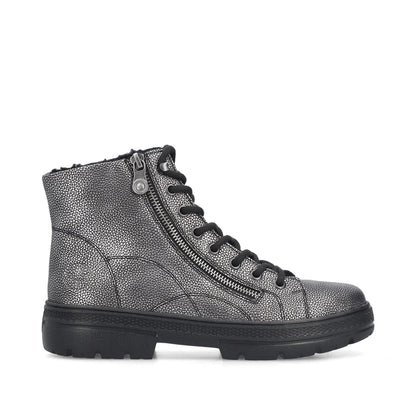 Rieker Platform Laced Metallic Ankle Boot N0031