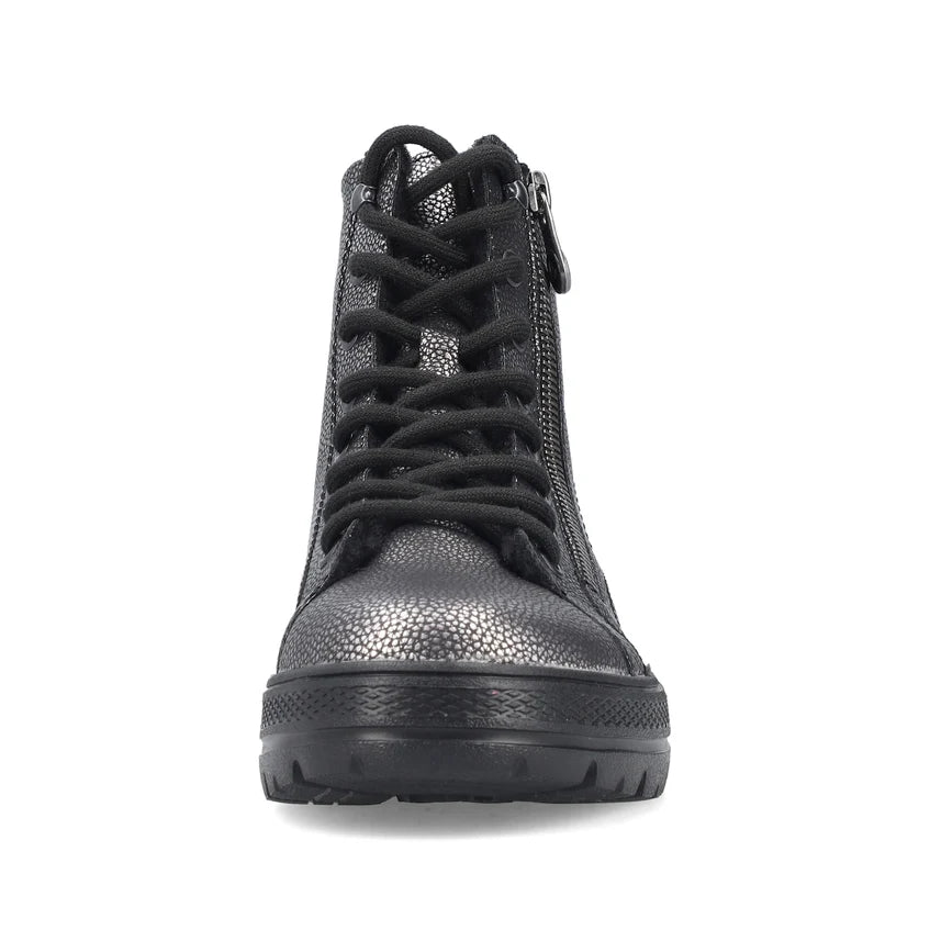 Rieker Platform Laced Metallic Ankle Boot N0031