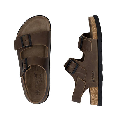Rieker Mens Sandal Brown Tabak 21152-25