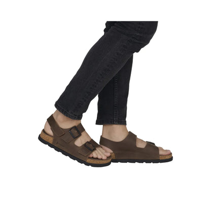 Rieker Mens Sandal Brown Tabak 21152-25