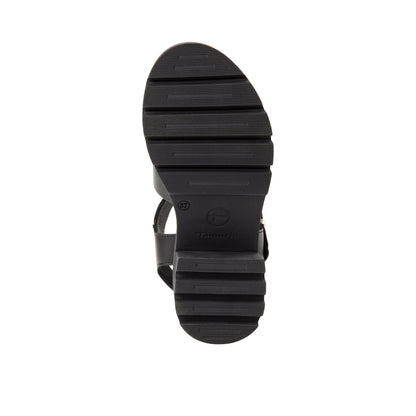 Tamaris Heeled Sandal Black Leather  28703-46