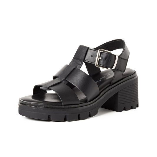 Tamaris Heeled Sandal Black Leather  28703-46