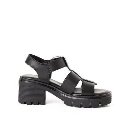 Tamaris Heeled Sandal Black Leather  28703-46
