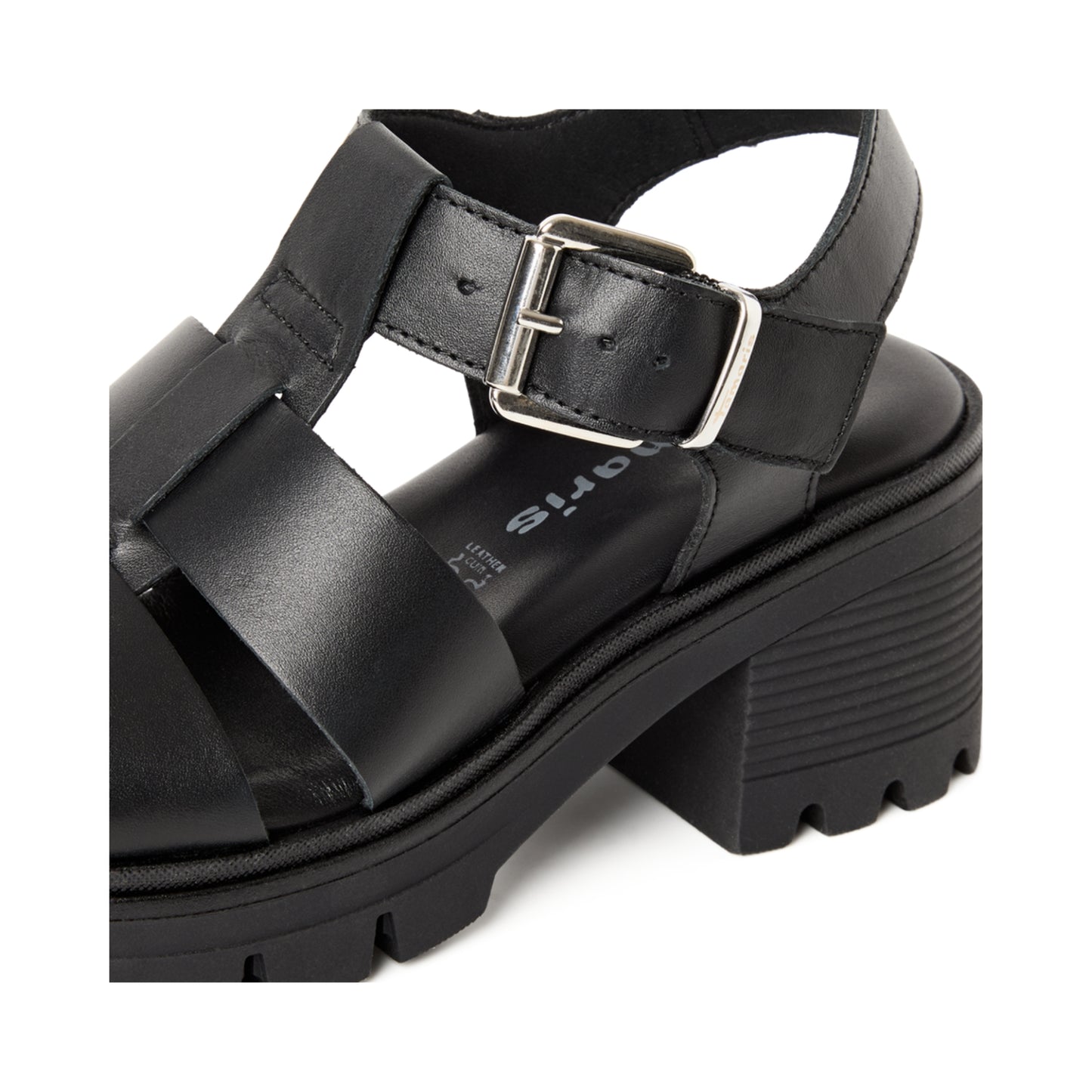 Tamaris Heeled Sandal Black Leather  28703-46