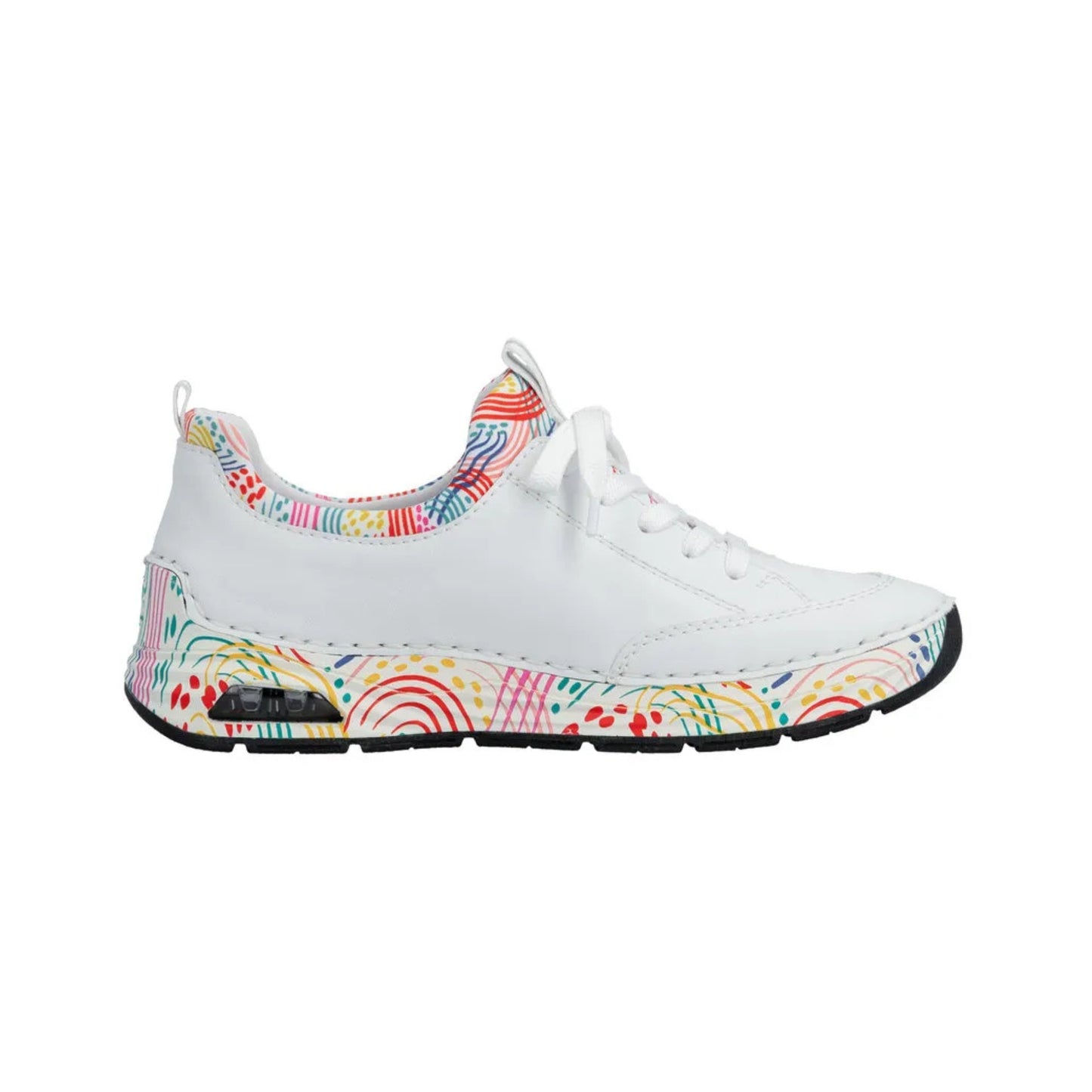 Rieker Lace Up Runner White Multi 44562-80