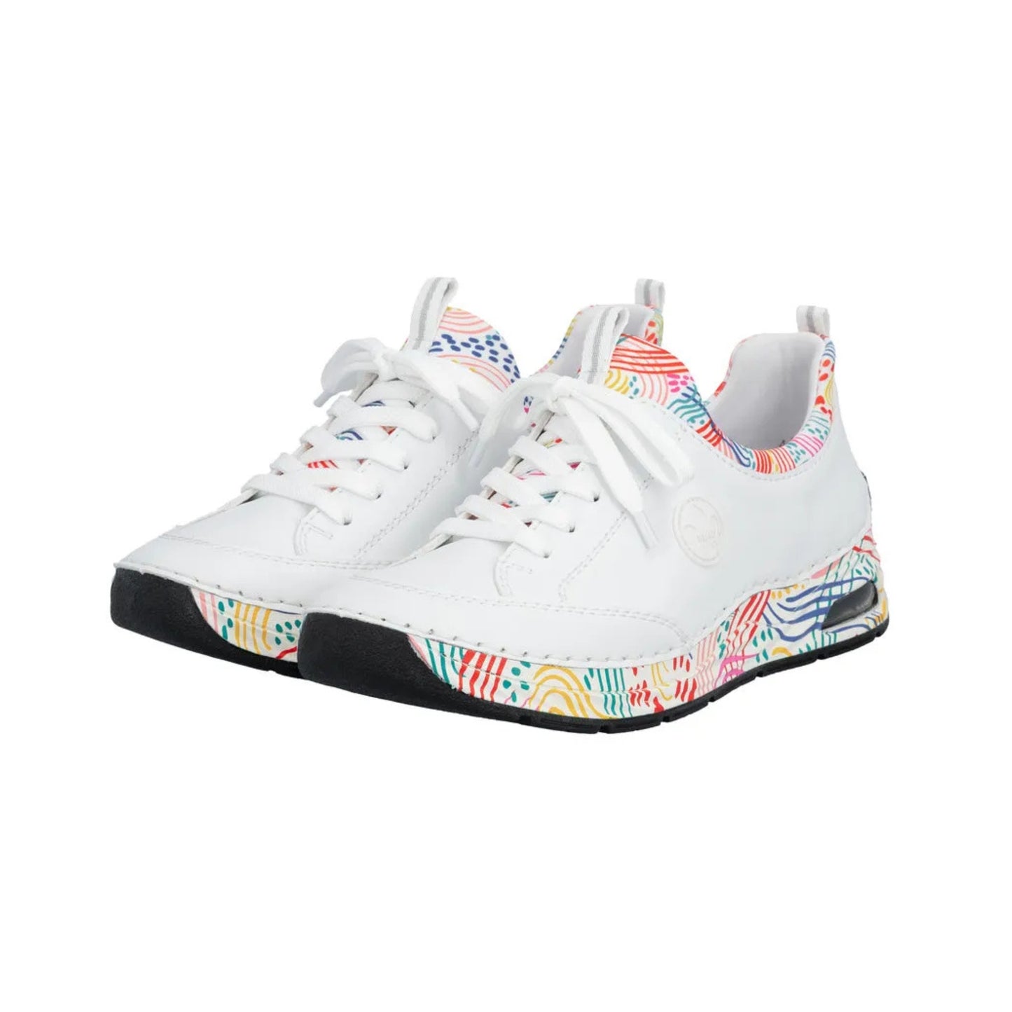 Rieker Lace Up Runner White Multi 44562-80