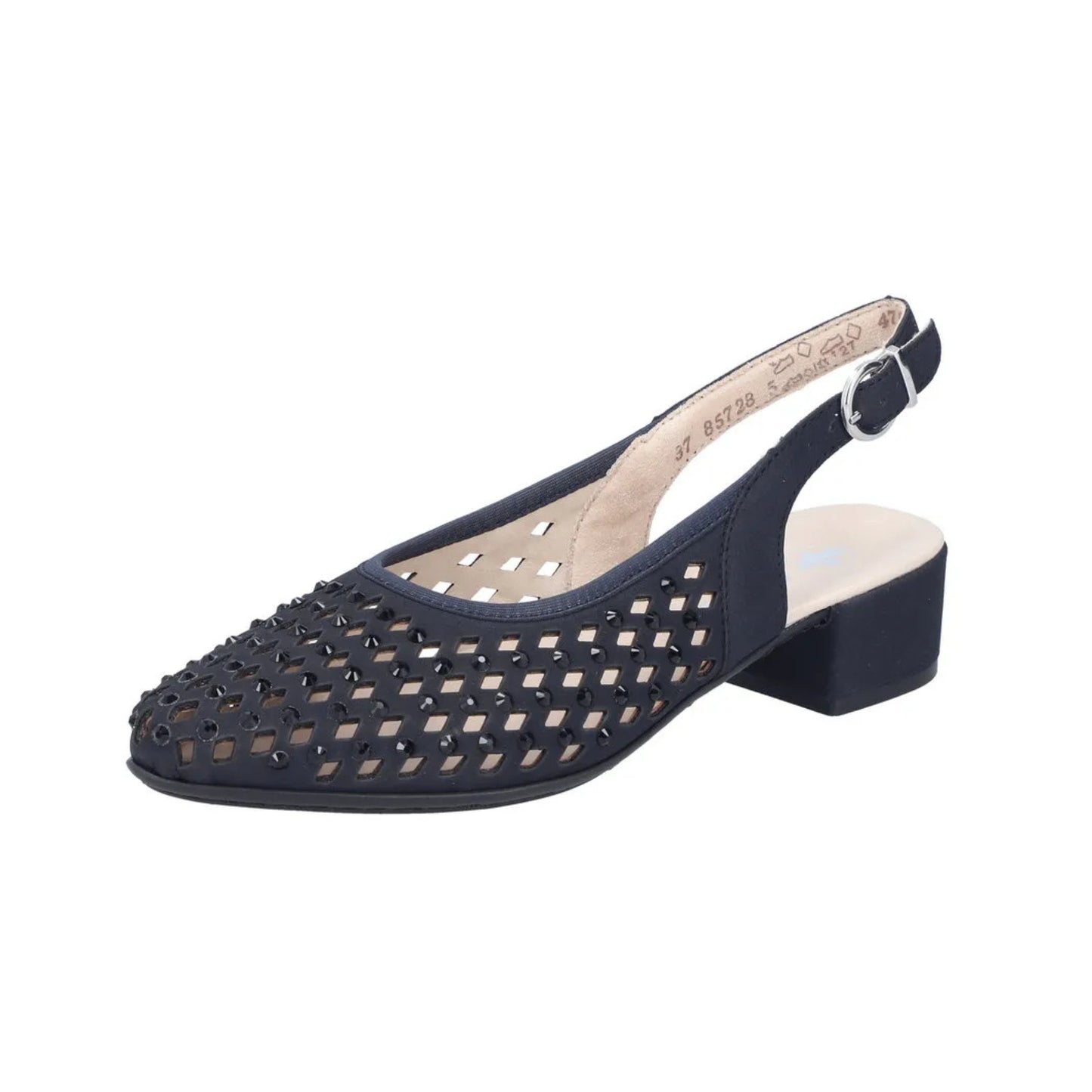 Rieker Low Heeled Sling-back Pumps Navy 47074-14
