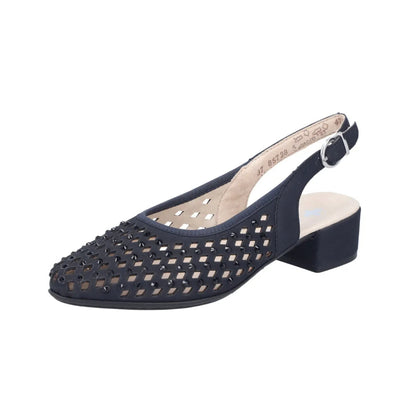 Rieker Low Heeled Sling-back Pumps Navy 47074-14