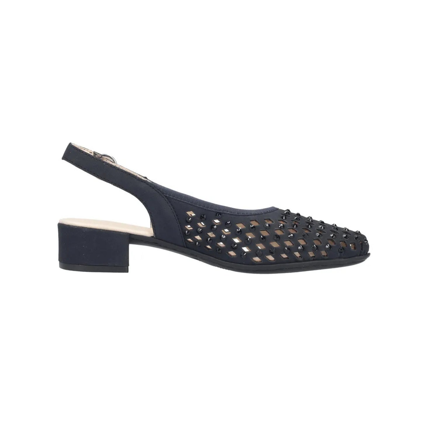 Rieker Low Heeled Sling-back Pumps Navy 47074-14