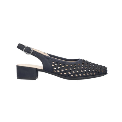 Rieker Low Heeled Sling-back Pumps Navy 47074-14