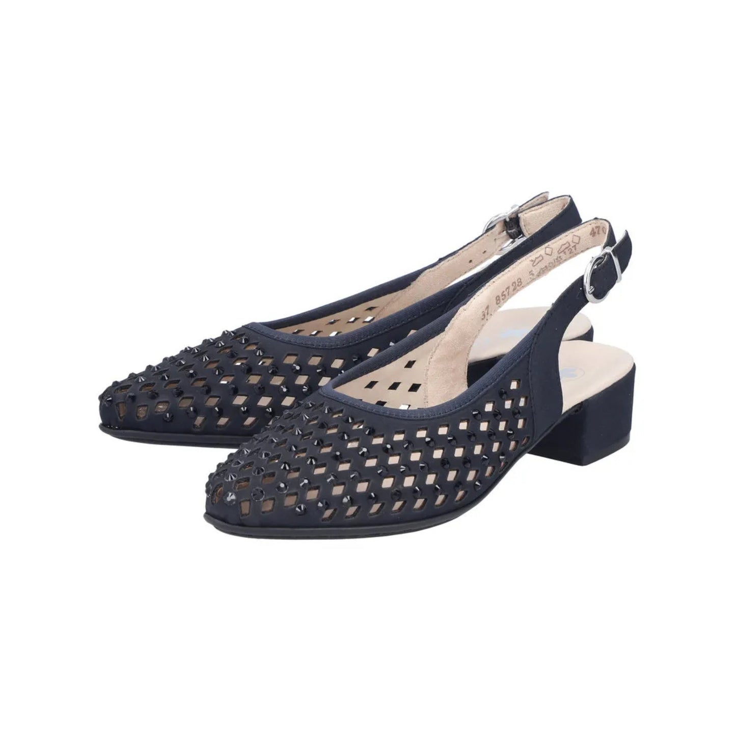 Rieker Low Heeled Sling-back Pumps Navy 47074-14