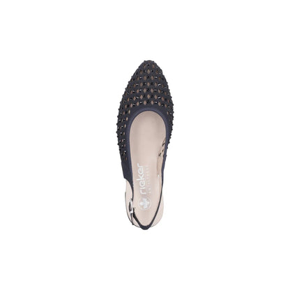 Rieker Low Heeled Sling-back Pumps Navy 47074-14