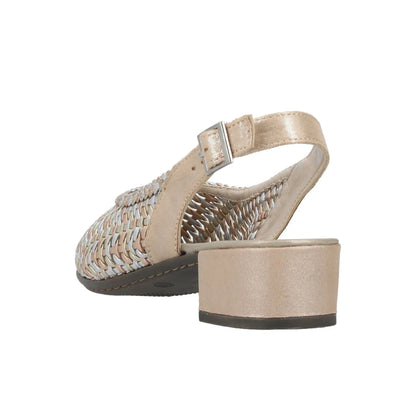 Rieker Woven Slingback Metallic Shoe 47078-90