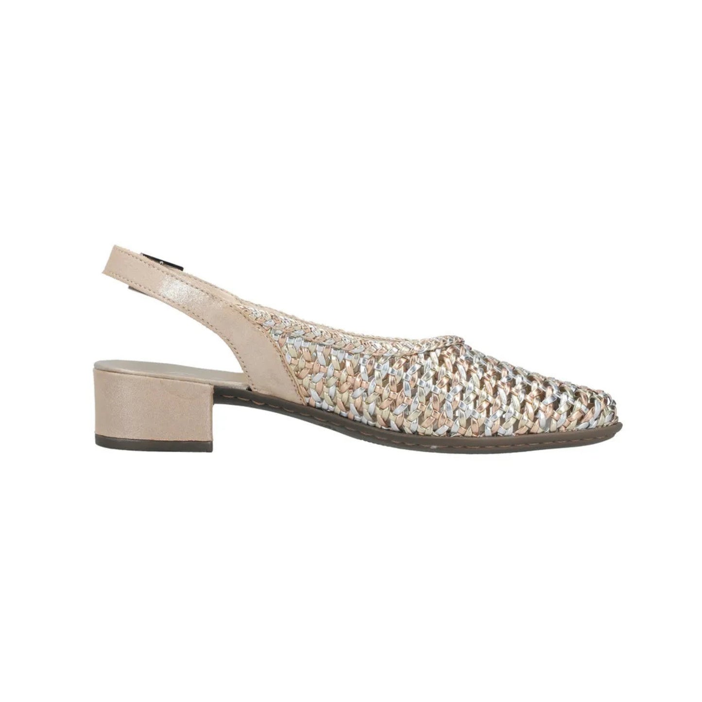 Rieker Woven Slingback Metallic Shoe 47078-90
