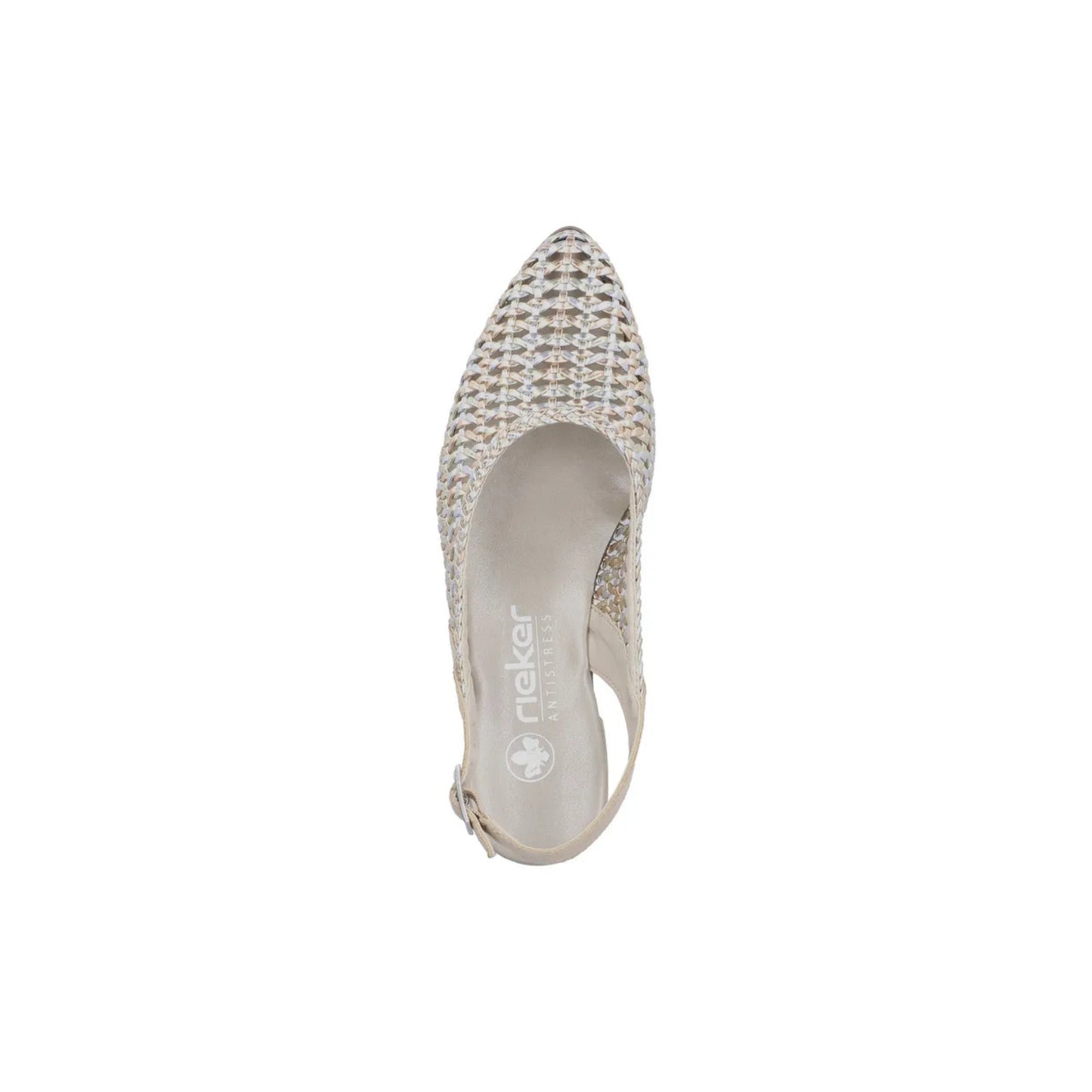 Rieker Woven Slingback Metallic Shoe 47078-90
