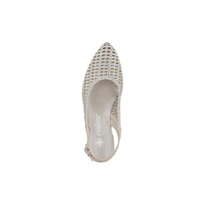 Rieker Woven Slingback Metallic Shoe 47078-90