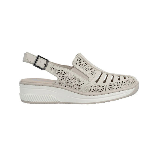 Rieker Ladies Summer Shoe Sling Back Beige 48763