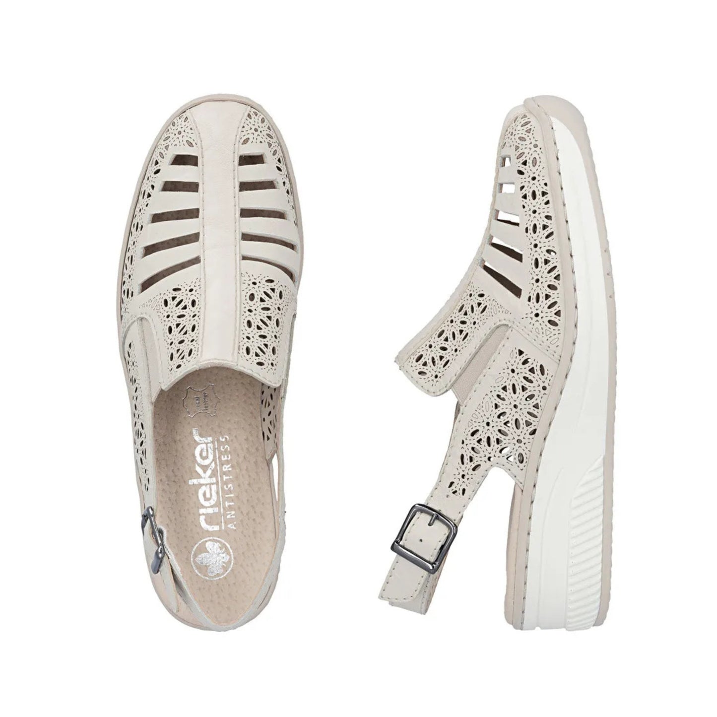 Rieker Ladies Summer Shoe Sling Back Beige 48763