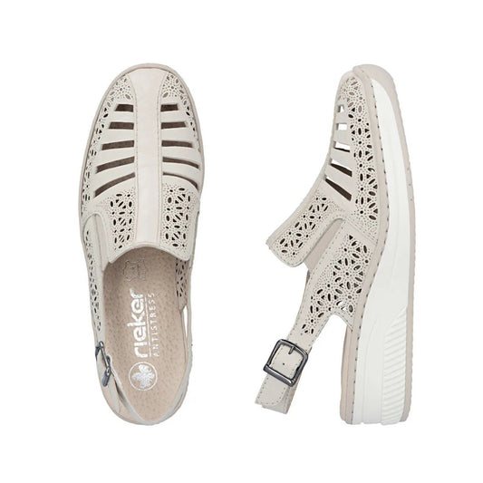 Rieker Ladies Summer Shoe Sling Back Beige 48763