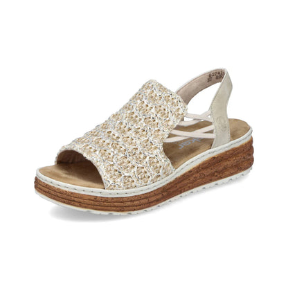 Rieker Low Wedge Woven Sandal 62741