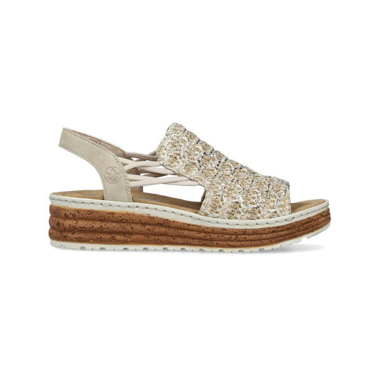 Rieker Low Wedge Woven Sandal 62741