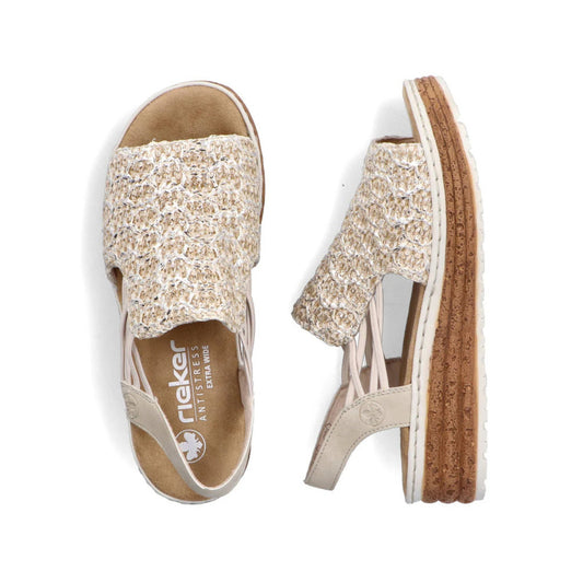 Rieker Low Wedge Woven Sandal 62741
