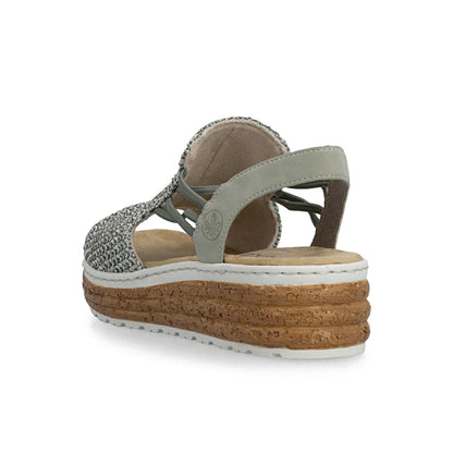 Rieker Low Wedge Woven Sandal 62741