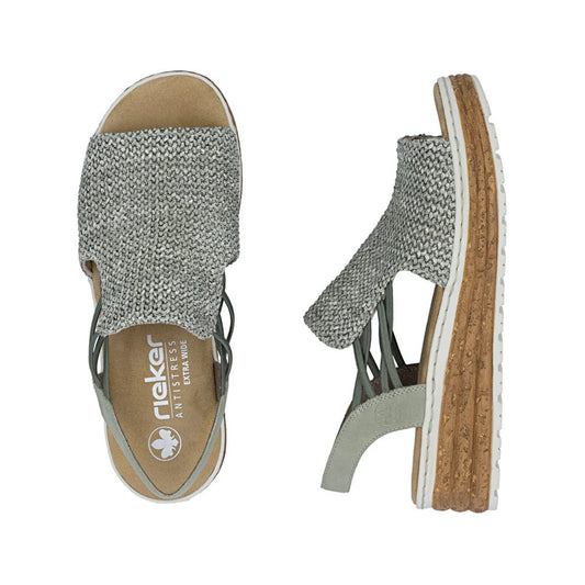 Rieker Low Wedge Woven Sandal 62741