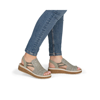 Rieker Low Wedge Woven Sandal 62741
