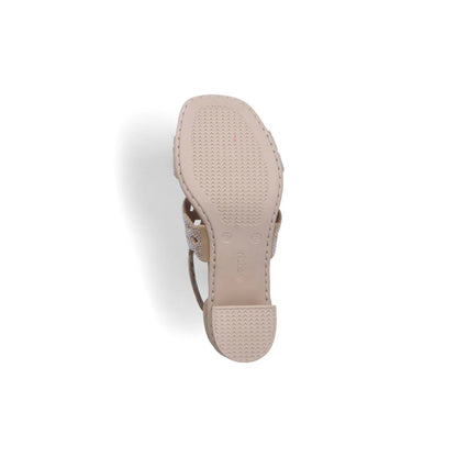 Rieker Woman's Block Heel Sandal Beige Diamond 64777-64