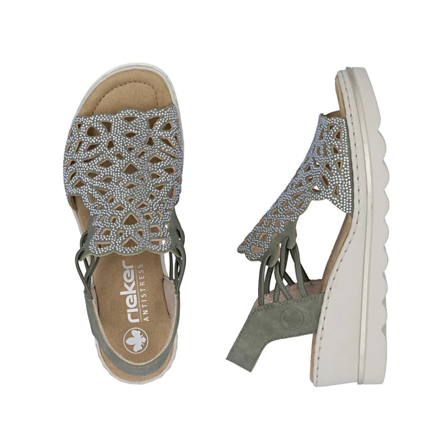 Rieker Wedge Sandal Sparkle Glam 67465