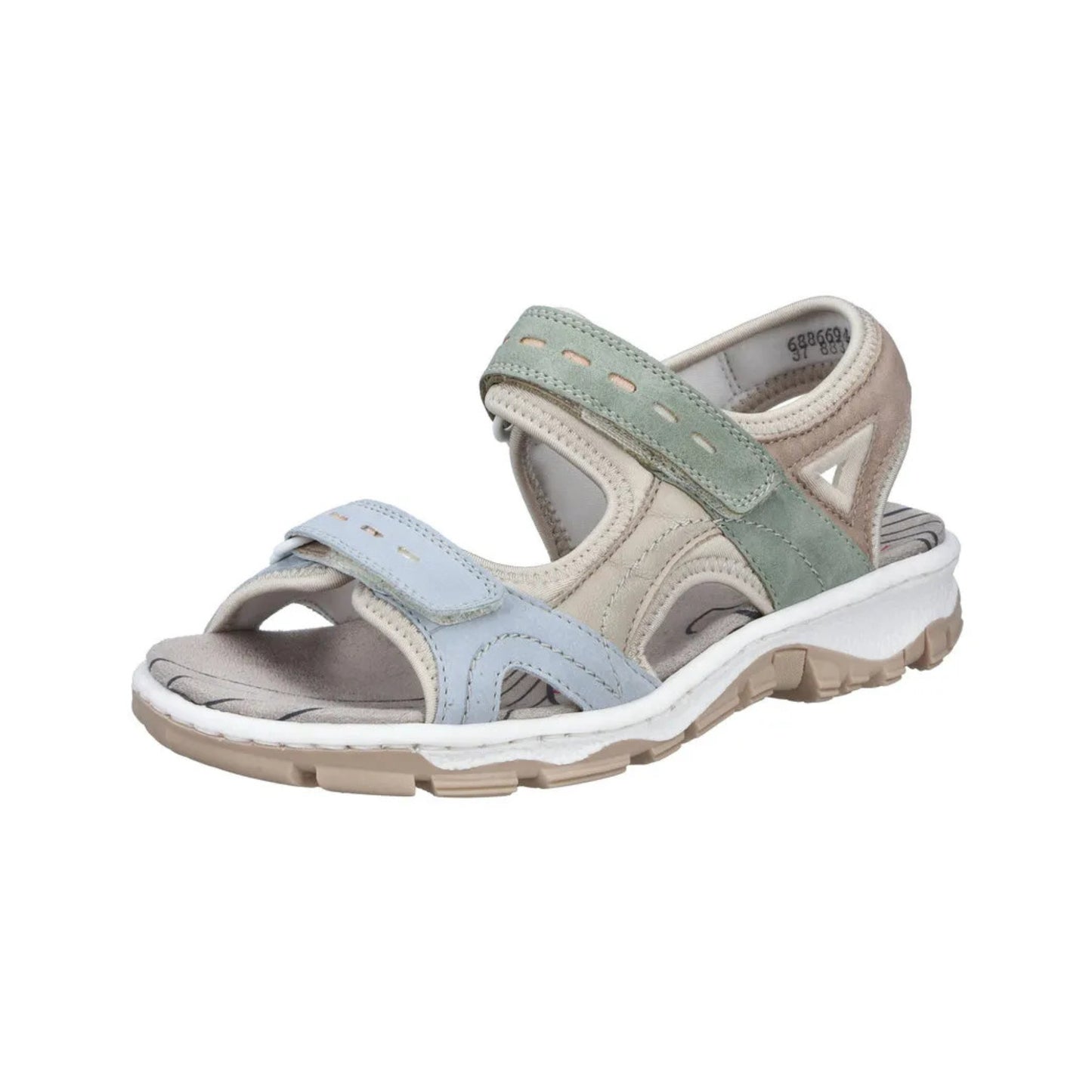 Rieker Ladies Walking Sandal Velcro Straps 68866