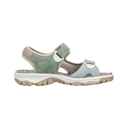 Rieker Ladies Walking Sandal Velcro Straps 68866