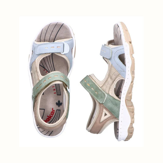 Rieker Ladies Walking Sandal Velcro Straps 68866