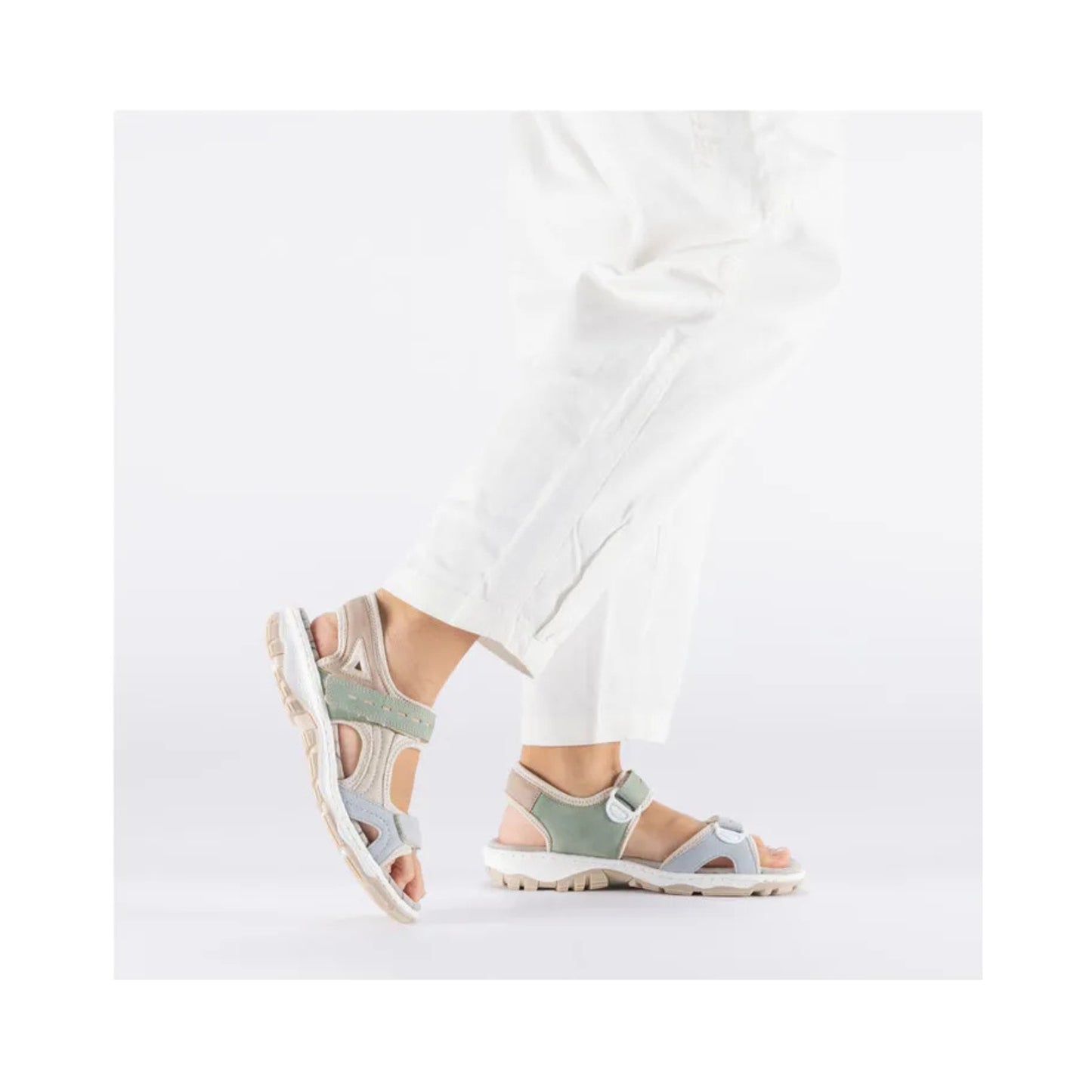Rieker Ladies Walking Sandal Velcro Straps 68866