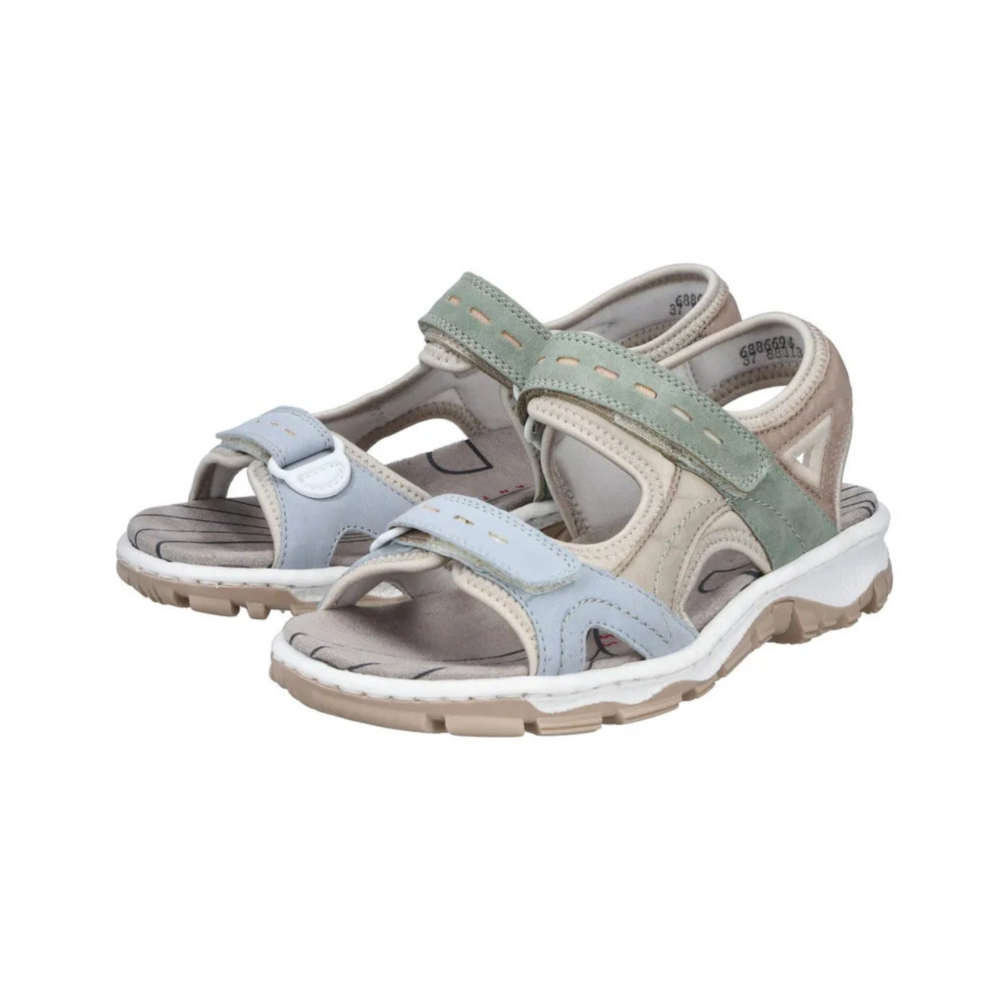 Rieker Ladies Walking Sandal Velcro Straps 68866