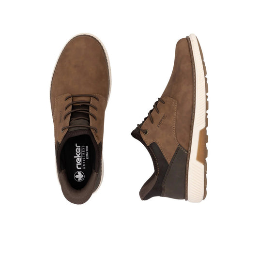 Rieker Men's Slip On Lace Shoes Dual Tone Leather B3357