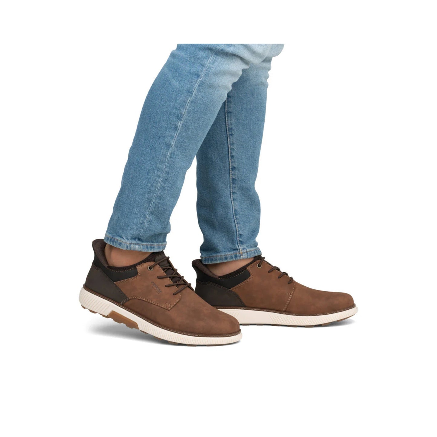 Rieker Men's Slip On Lace Shoes Dual Tone Leather B3357