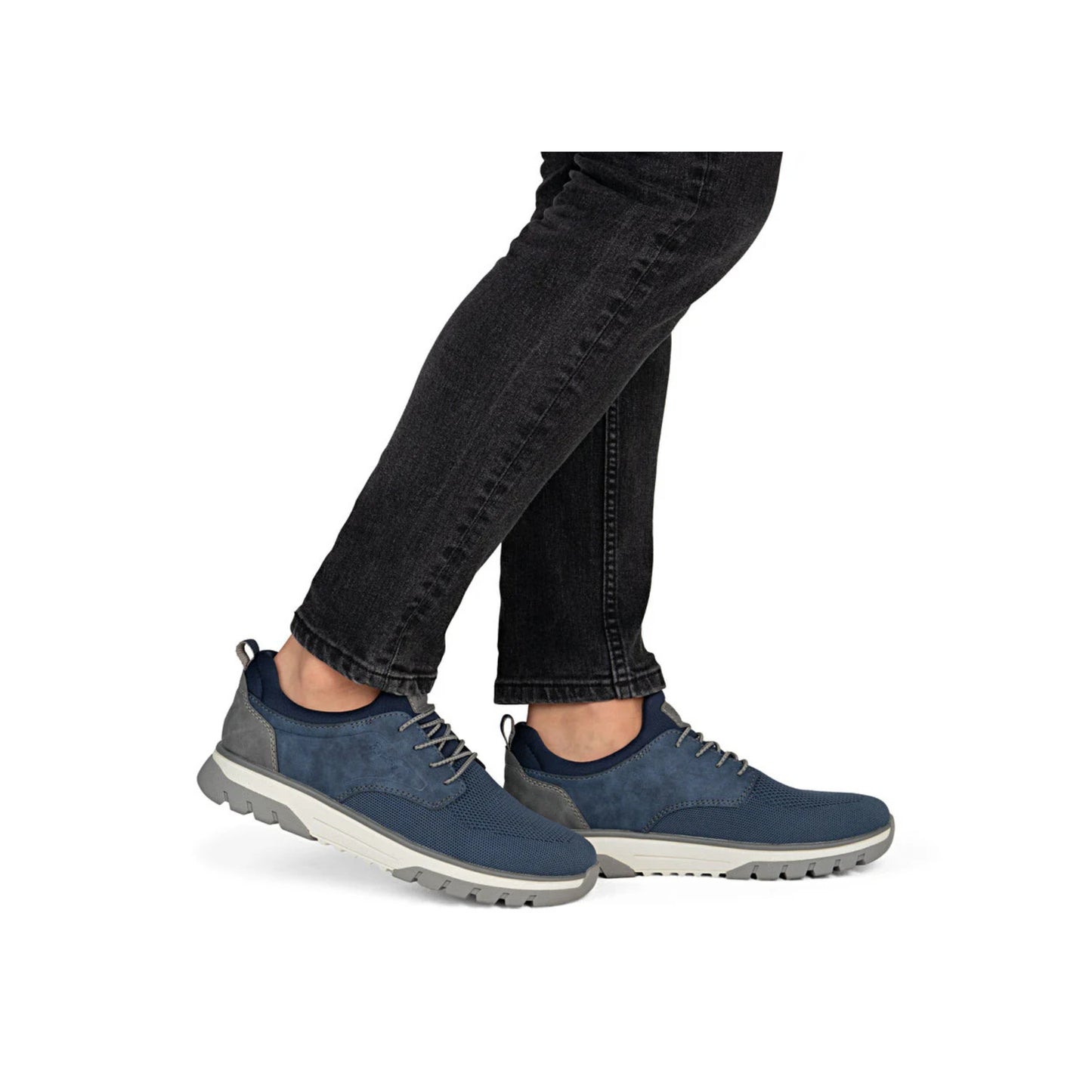 Rieker Men's Slip On Laced Wide Fit Navy Shoe B9352-14