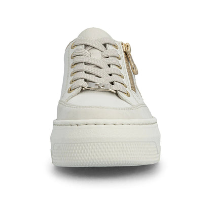Rieker Platform Zipper Trainer Cream White M1912