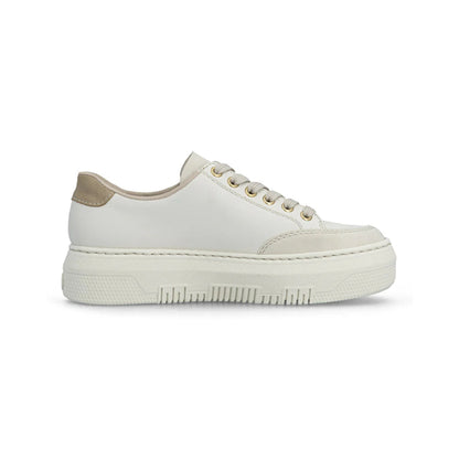 Rieker Platform Zipper Trainer Cream White M1912