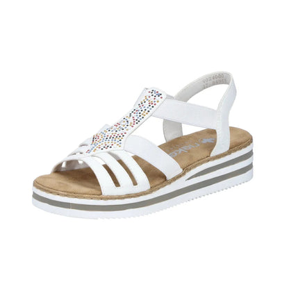Rieker Slingback Sandal Beaded White V0240-80