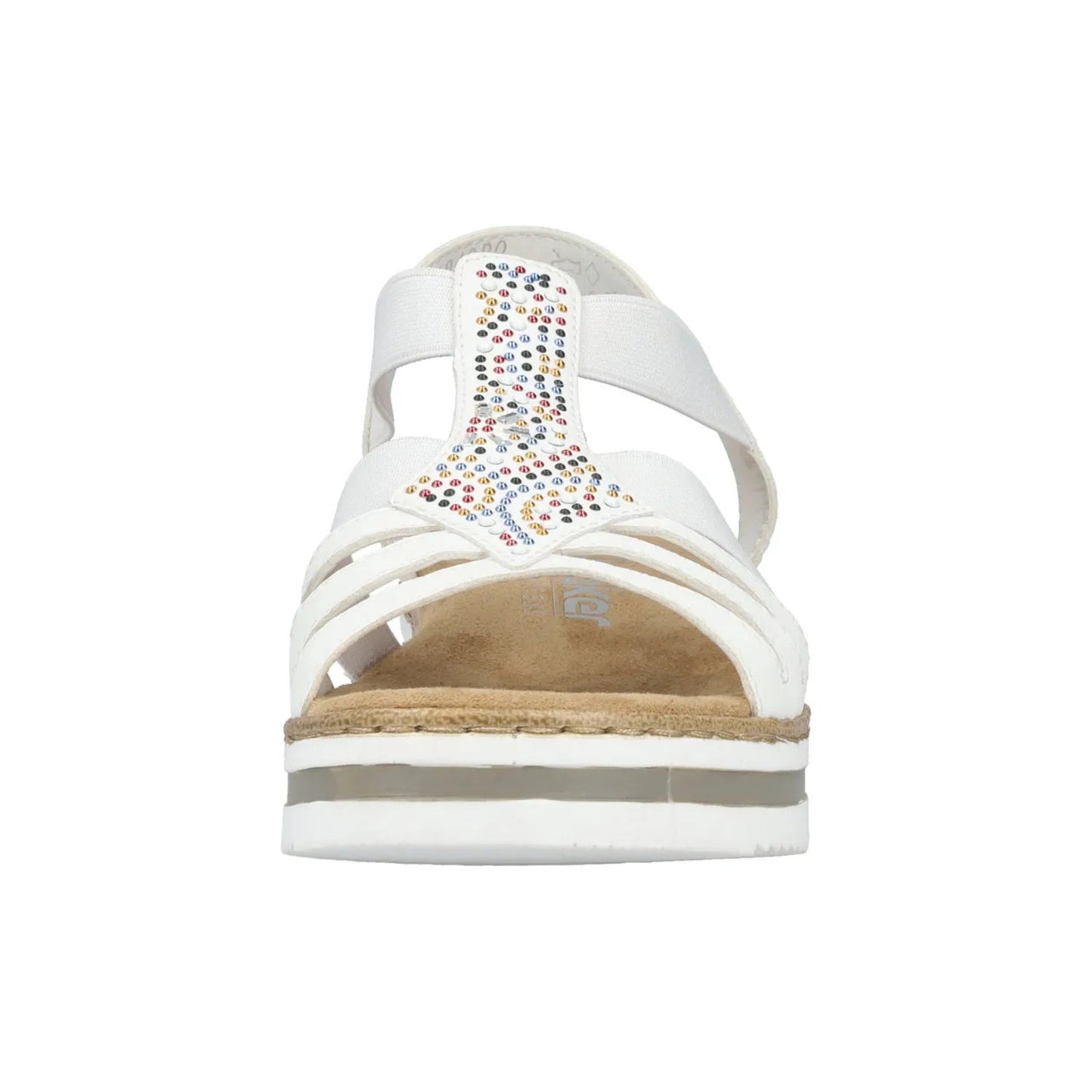 Rieker Slingback Sandal Beaded White V0240-80
