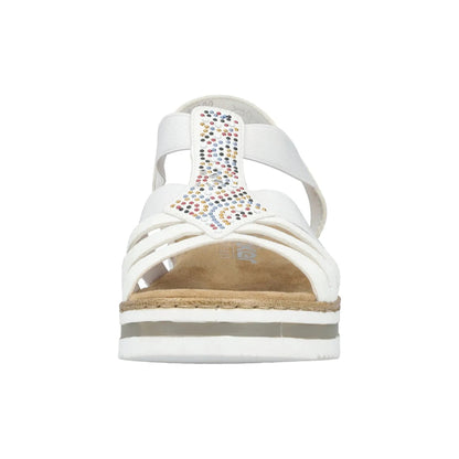 Rieker Slingback Sandal Beaded White V0240-80