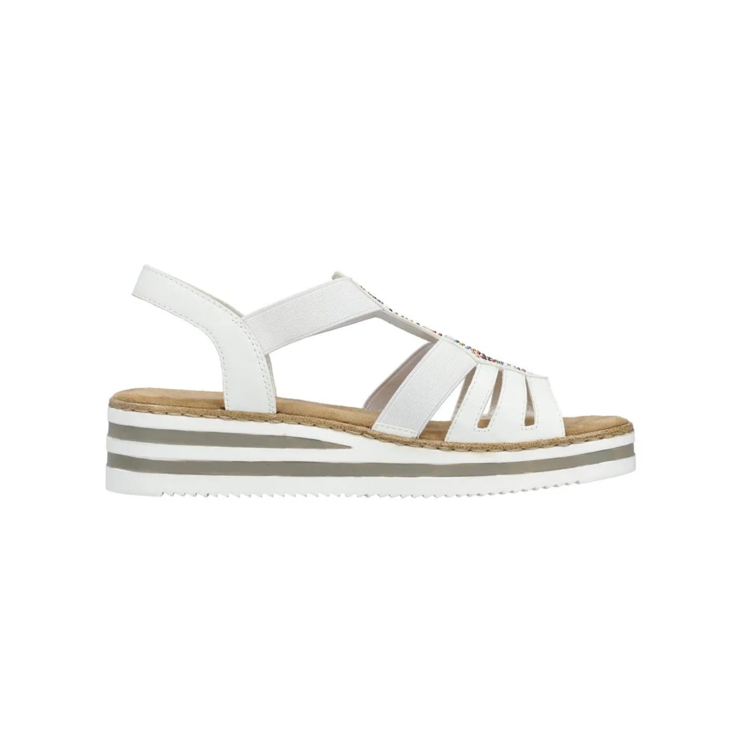 Rieker Slingback Sandal Beaded White V0240-80