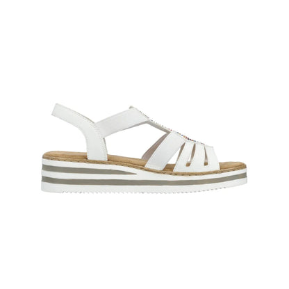 Rieker Slingback Sandal Beaded White V0240-80