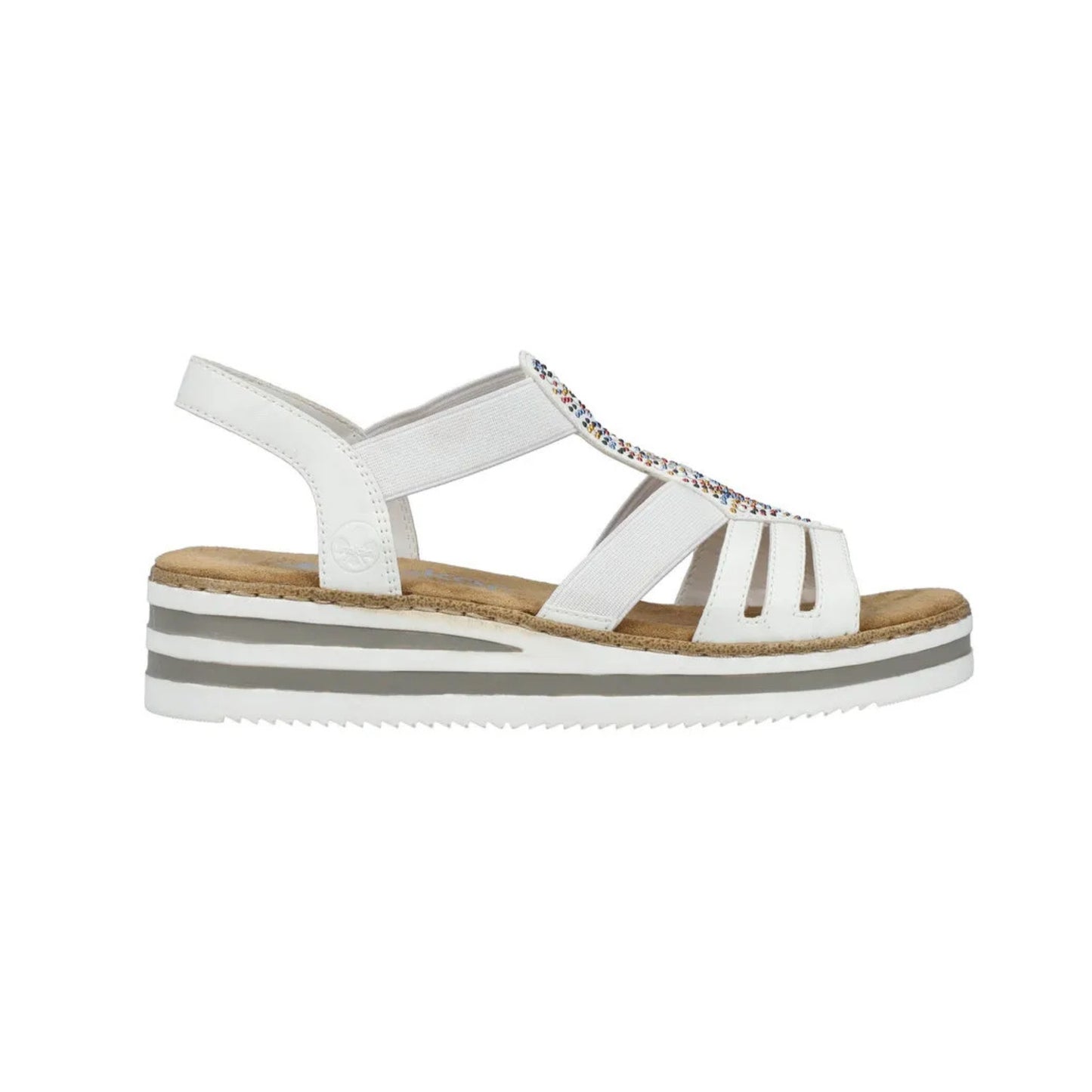 Rieker Slingback Sandal Beaded White V0240-80